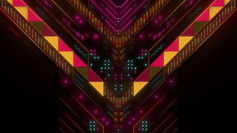 neon, abstract, geometry, digital art, hd, artist, artwork