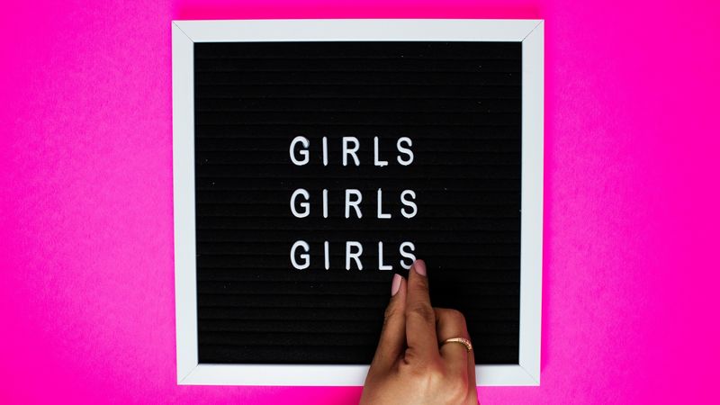 girls, words, letters, hand, tablet, 4k