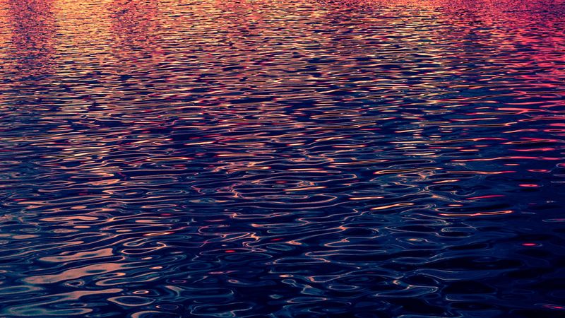 water, ripples, waves, backlight, gleam, 4k