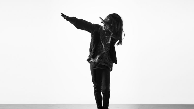 girl, dance, hands, gesture, bw, 4k