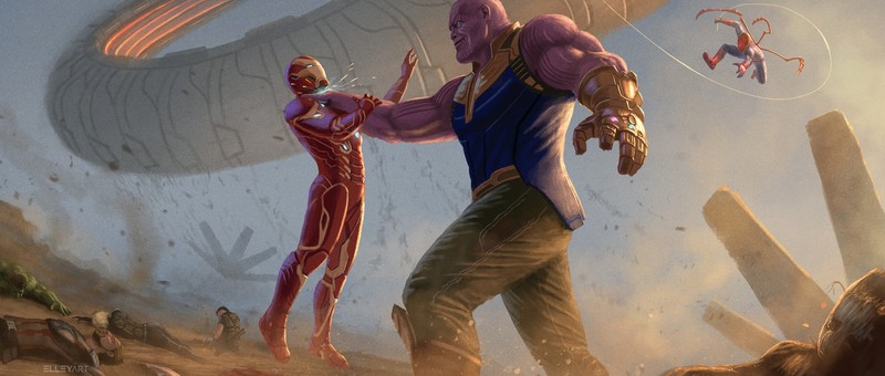 thanos, iron man, avengers infinity war, artwork, 2018 movies, movies, hd, artist, artwork, artstation