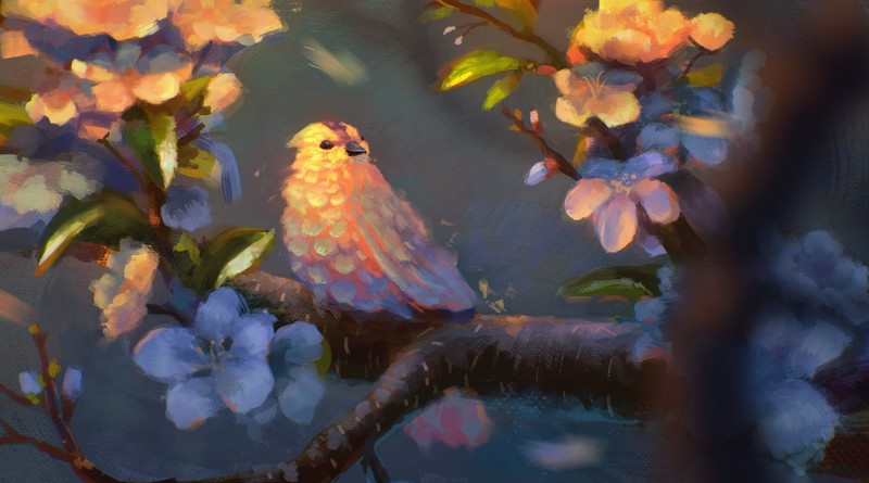 bird, painting, artist, artwork, digital art, hd, 4k, 5k