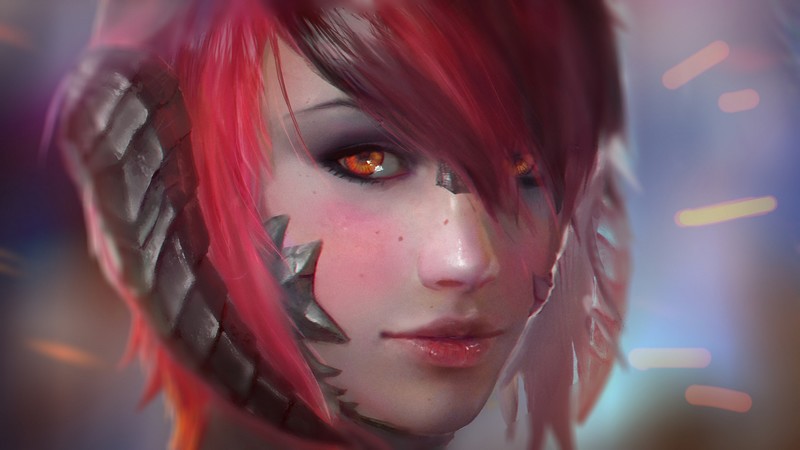 fantasy girls, orange eyes, hd, artist, artwork, digital art, deviantart