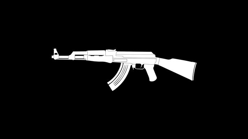ak47, gun, weapon, minimalism, hd