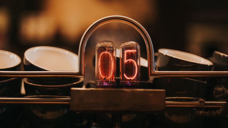 lamps, numbers, glow, device, 4k