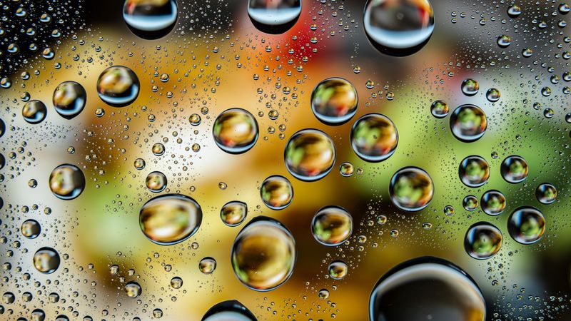 drops, water, blur, spray, 4k
