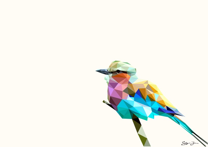 bird, polyart, rainbow, artist, digital art, hd, 4k, 5k
