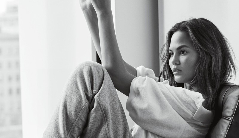 girls, models, celebrities, hd, chrissy teigen, monochrome, black and white