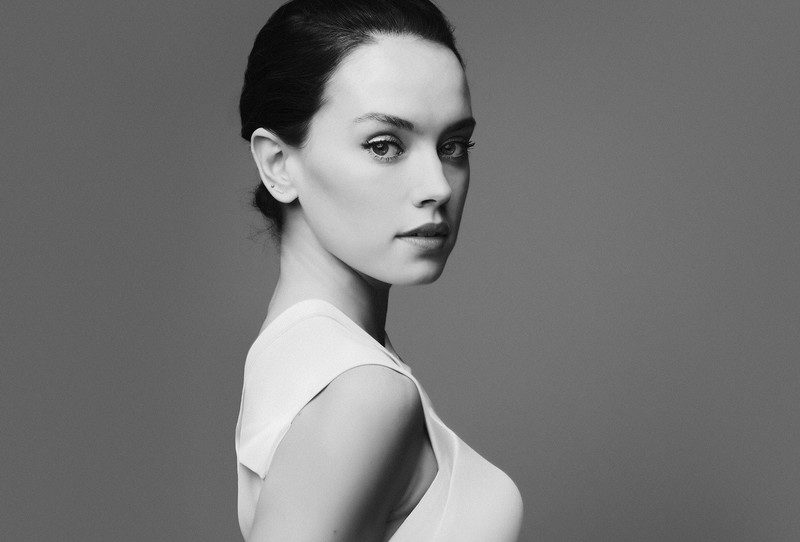 daisy ridley, celebrities, girls, hd, black and white, monochrome