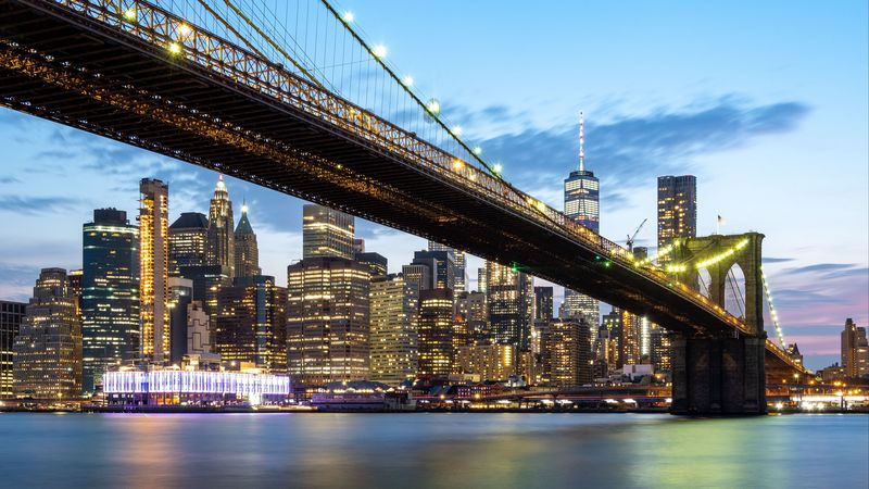 city, bridge, architecture, buildings, usa, 4k