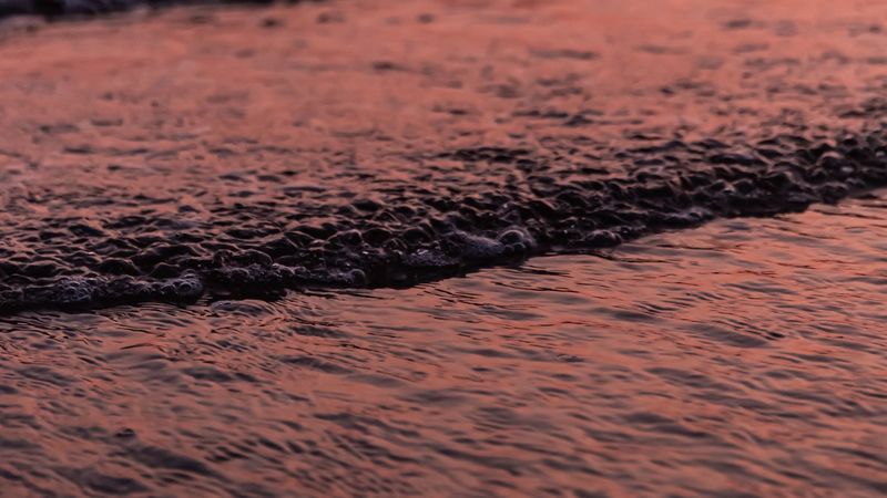 waves, water, sea, dusk, 4k