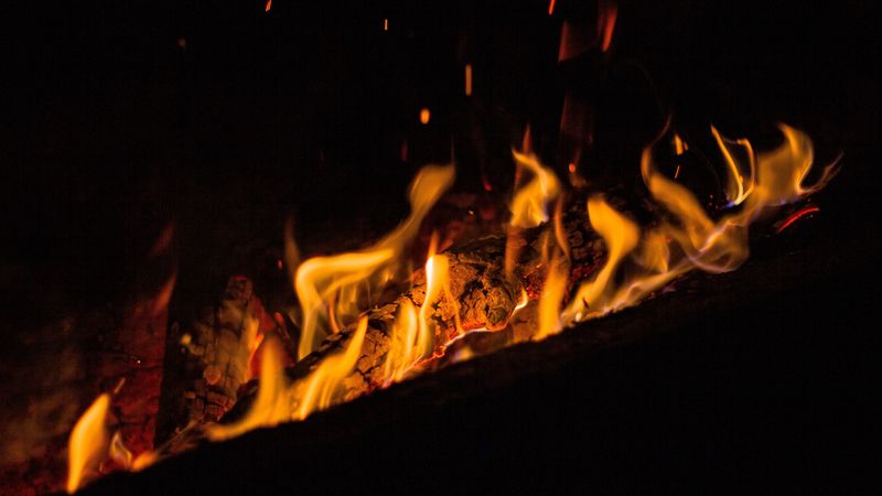 fire, flame, sparks, bonfire, 4k