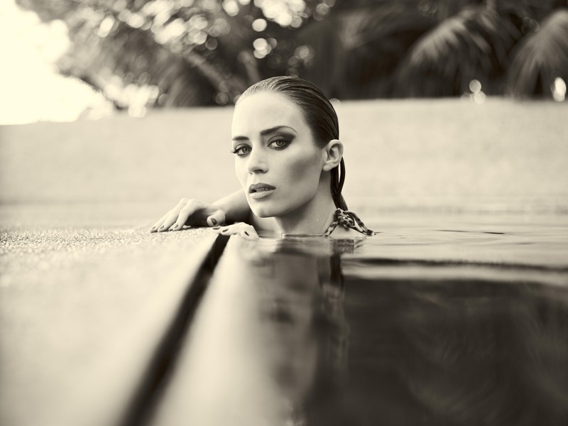 emily blunt, celebrities, girls, hd, 4k, 5k, 8k, monochrome, black and white
