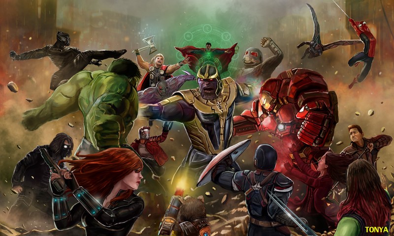 thanos, ant man, iron man, black widow, hulk, thor, captain america, spiderman, doctor strange, star lord, avengers infinity war, 2018 movies, movies, hd, artwork, 4k, 5k, deviantart