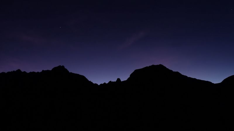 mountains, night, dark, nature, 4k