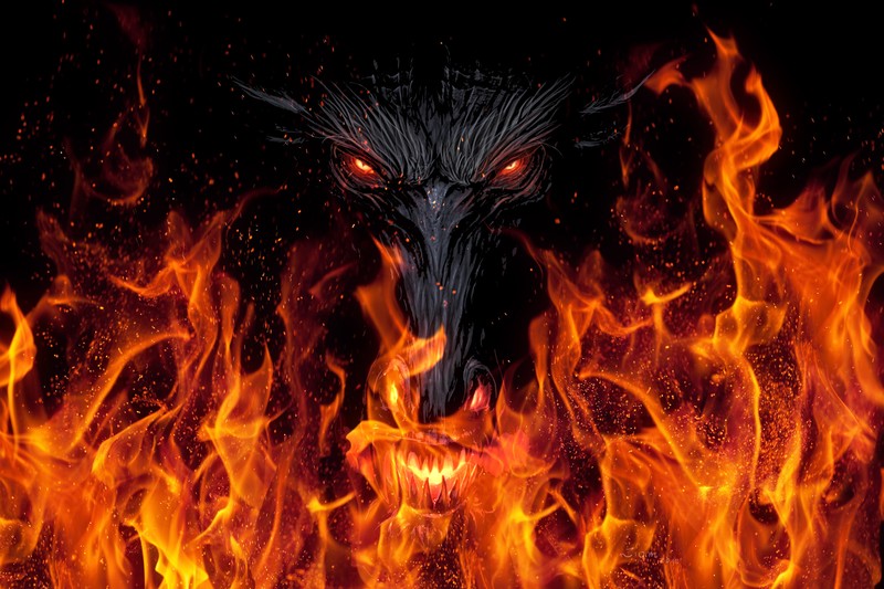 demon, artist, digital art, devil, 4k, 5k, hd, deviantart, dark, dragon, fire, flame