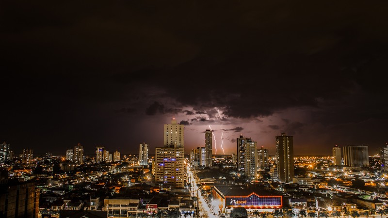 thunderstorm, city, lightning, hd, night, evening, photography