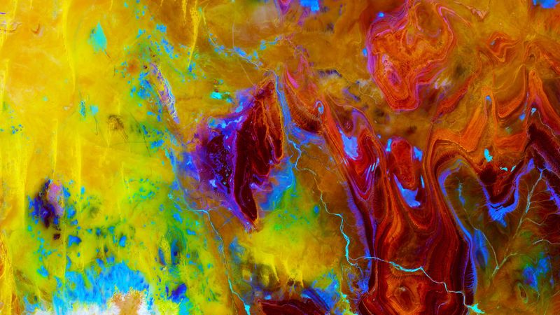 abstraction, spots, colorful, surface, 4k