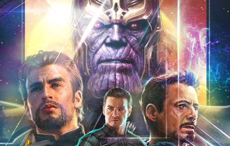thanos, iron man, captain america, hawkeye, avengers infinity war, movies, hd, artist, artwork