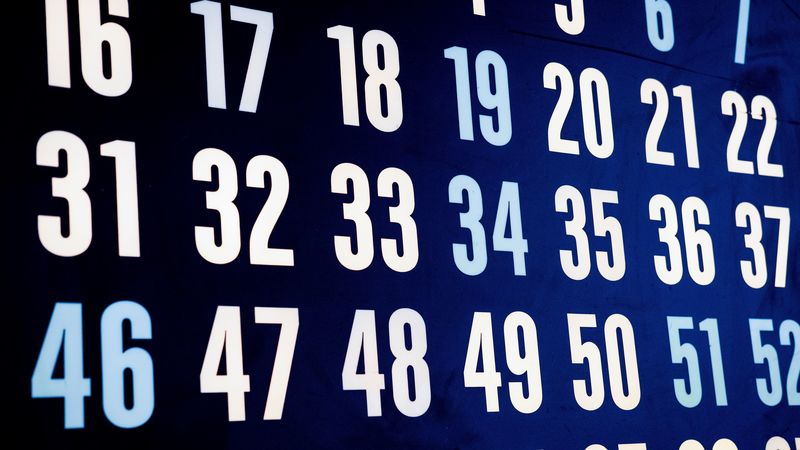 numbers, glow, light, 4k