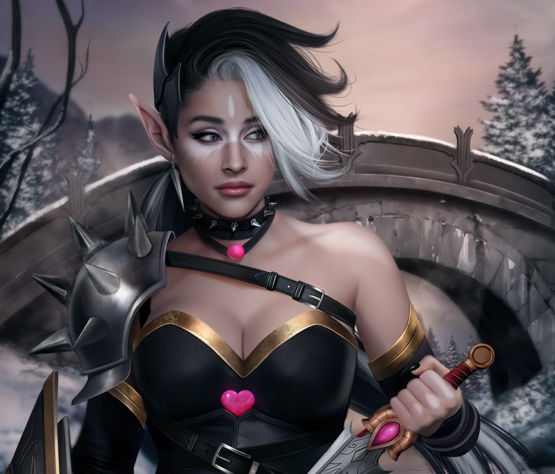 fantasy girls, hd, 4k, artist, artwork, deviantart, elf, woman, warrior