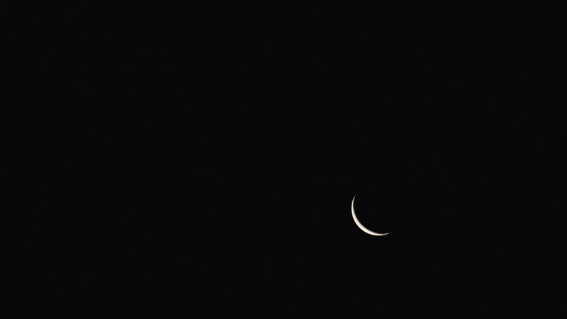 moon, sky, darkness, night, 4k