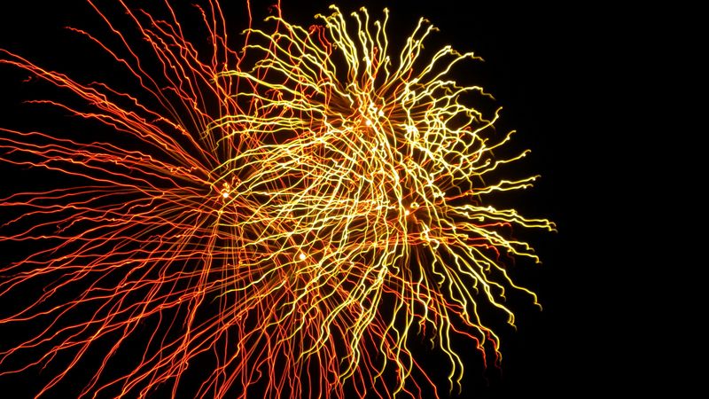 salute, fireworks, night, freezelight, 4k