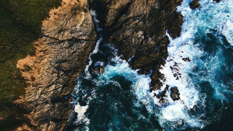 rocks, surf, sea, waves, foam, 4k