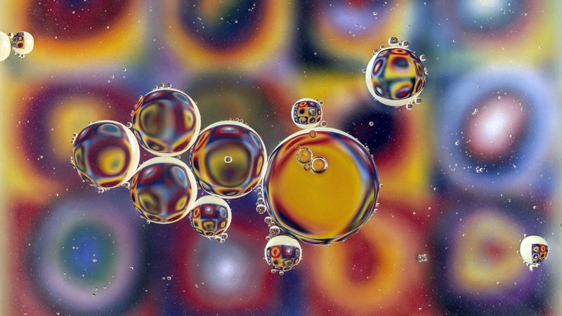 bubbles, water, colorful, blur, 4k