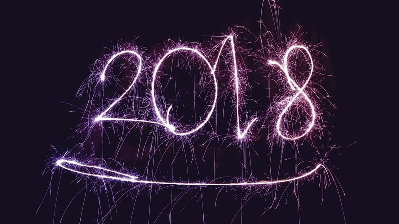 happy new year 2018, celebrations, 4k, hd, long exposure