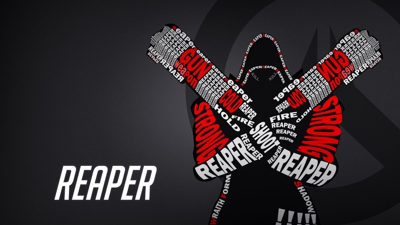 reaper overwatch, overwatch, games, xbox games, ps games, pc games, hd, 4k, 2017 games, typography