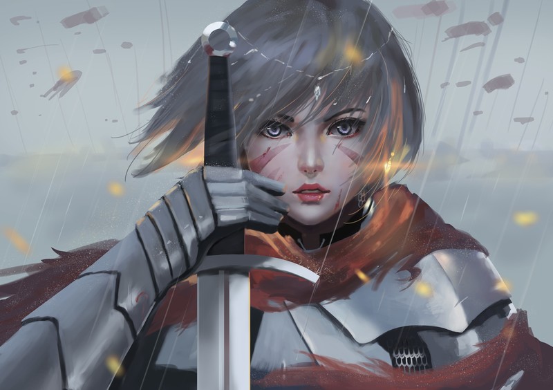 artist, hd, 4k, 4k, digital art, artwork, sword, women