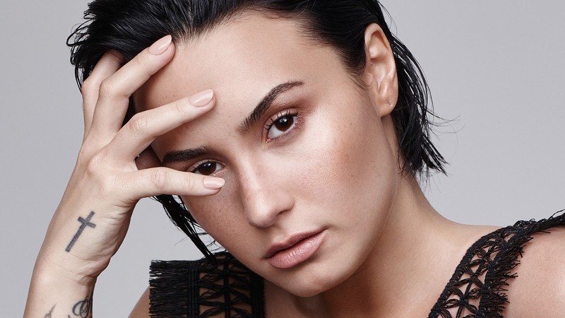 demi lovato, music, celebrities, girls, hd, photoshoot, face, closeup