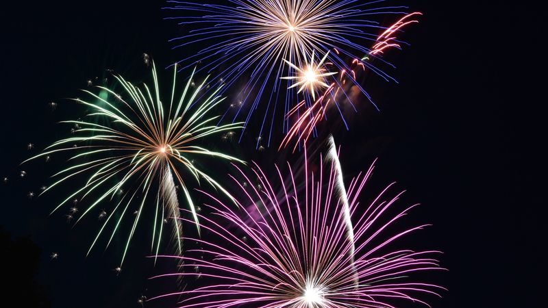 fireworks, salute, sky, sparks, colorful, 4k