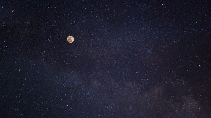 moon, galaxy, stars, nature, hd