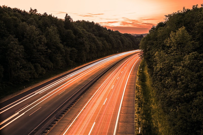long exposure, trails, highway, bridge, hd, 4k, photography, 5k
