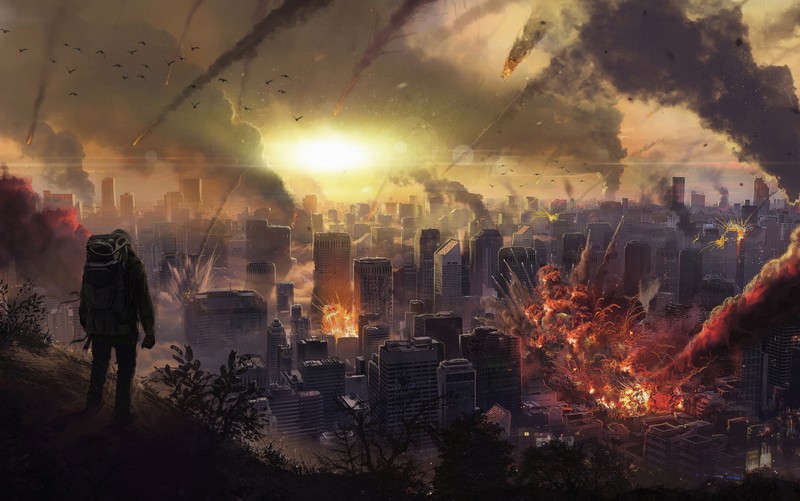 meteors, rain, apocalypse, explosion, cosmos, 4k, hd, 5k, deviantart