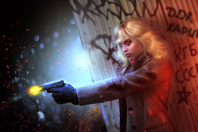 atomic blonde, artist, artwork, digital art, hd