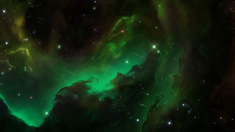 nebula, stars, glare, clouds, abstraction, 4k