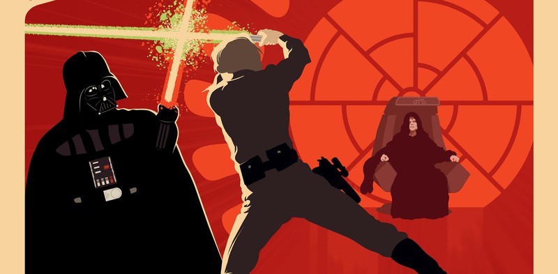 luke skywalker, darth vader, artwork, star wars, hd