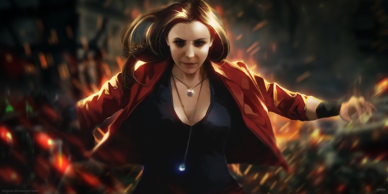 scarlet witch, super heroes, artwork, artist, digital art, hd, deviantart