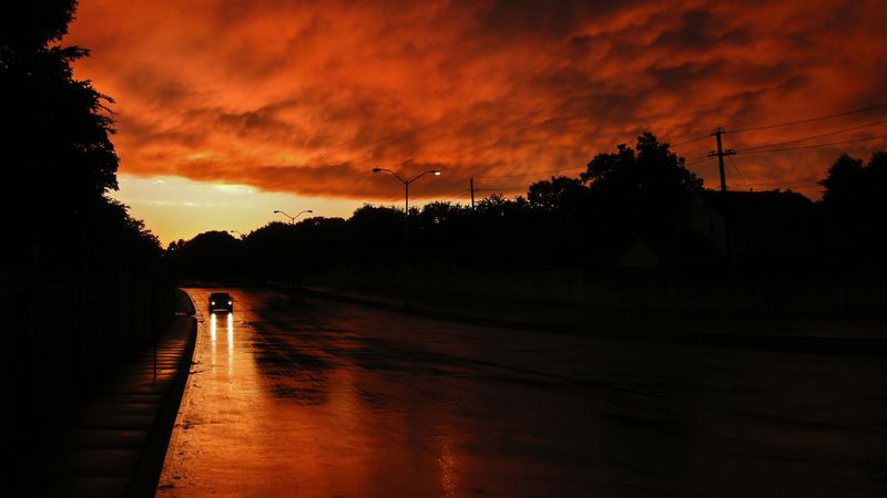 road, car, dark, dusk, 4k