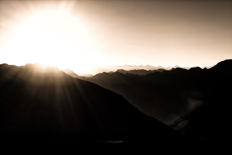 mountains, nature, hd, sunrise, monochrome, black and white, 4k, 5k