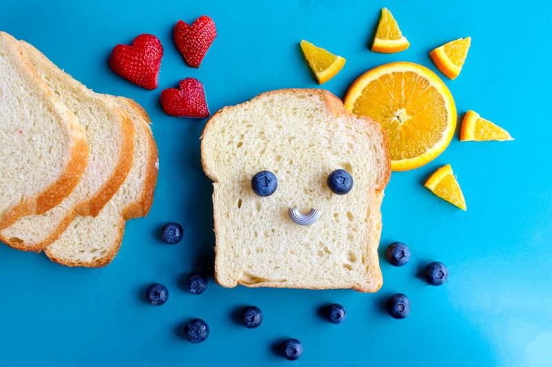 orange, bread, blueberry, strawberry, hd, food