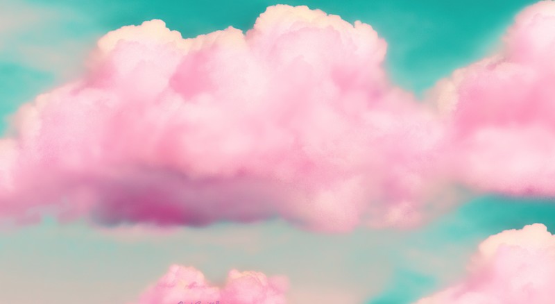 pink, clouds, artist, artwork, digital art, hd, 4k
