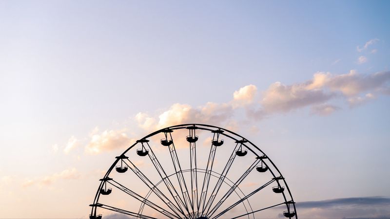 ferris wheel, sky, clouds, 4k