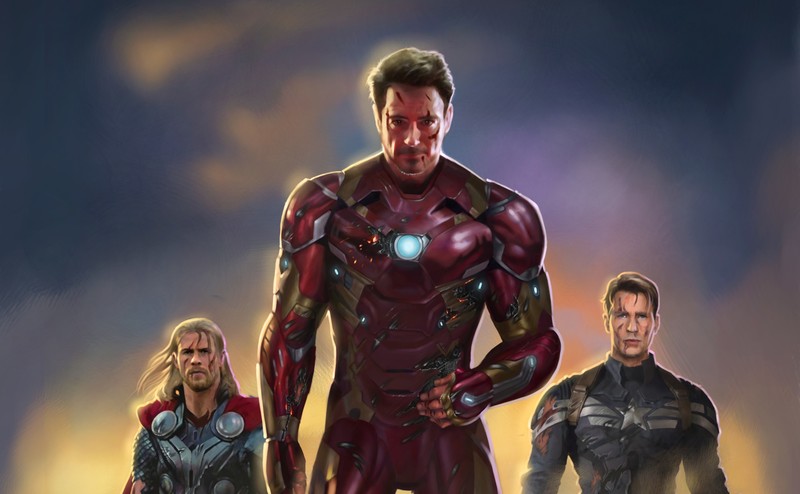 iron man, captain america, thor, artwork, artist, deviantart, hd, 4k, thanos