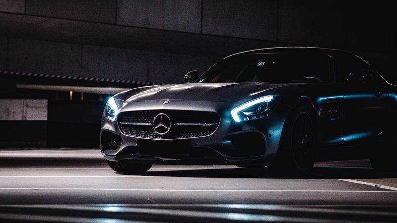 mercedes, car, supercar, gray, dark, 4k