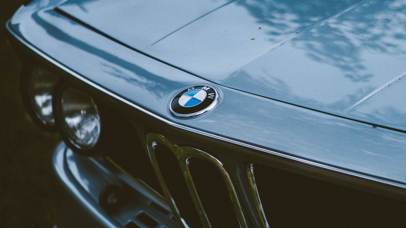 bmw, car, gray, old, front view, 4k