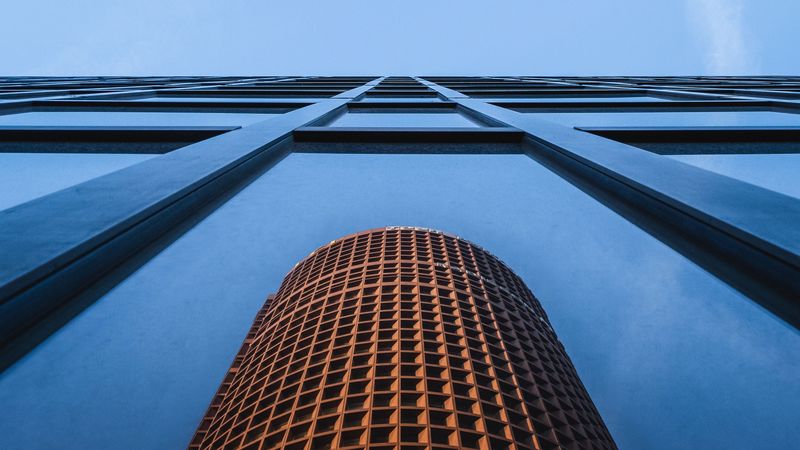 building, facade, reflection, sky, 4k